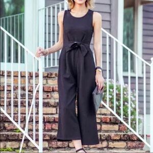 Caution to the Wind black sleeveless jumpsuit